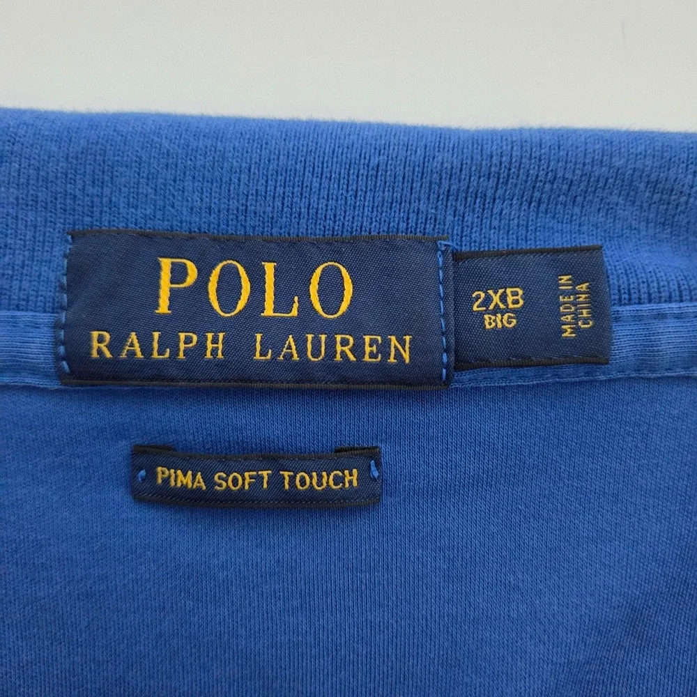 Polo Ralph Lauren Polo Shirt Blue Pima Soft Touch Men 2XB Big